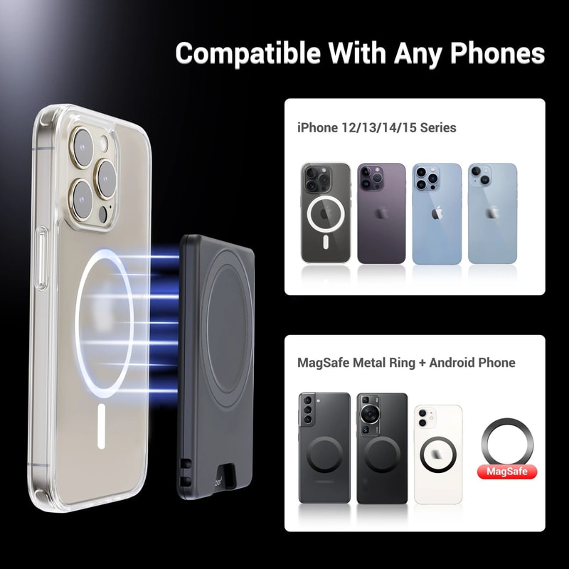 UltraThin MagSafe Magnetic Leather Wallet Slim Card Holder For IPhone 17 16 15 14 Pro Max 5