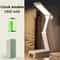 Portable Foldable LED Desk Lamp With Clock EnergySaving USB Rechargeable Reading Light 10