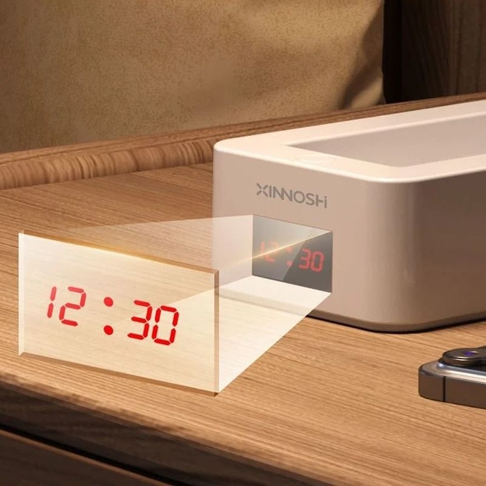 Portable Foldable LED Desk Lamp With Clock EnergySaving USB Rechargeable Reading Light 2