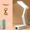 Portable Foldable LED Desk Lamp With Clock EnergySaving USB Rechargeable Reading Light 6