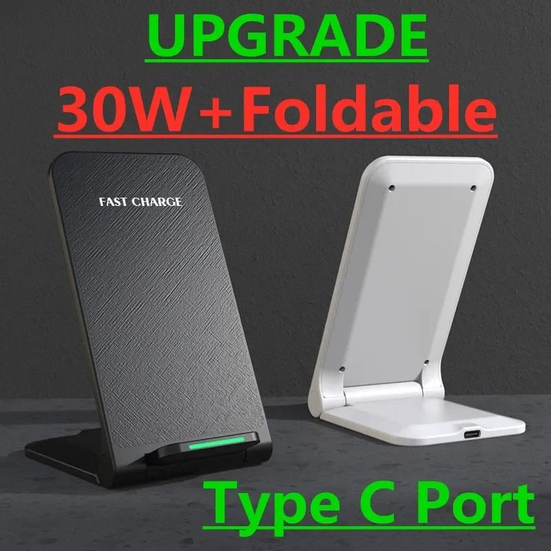 30W Induction Fast Wireless Charging Stand Universal HighSpeed Charger For IPhone Samsung 0