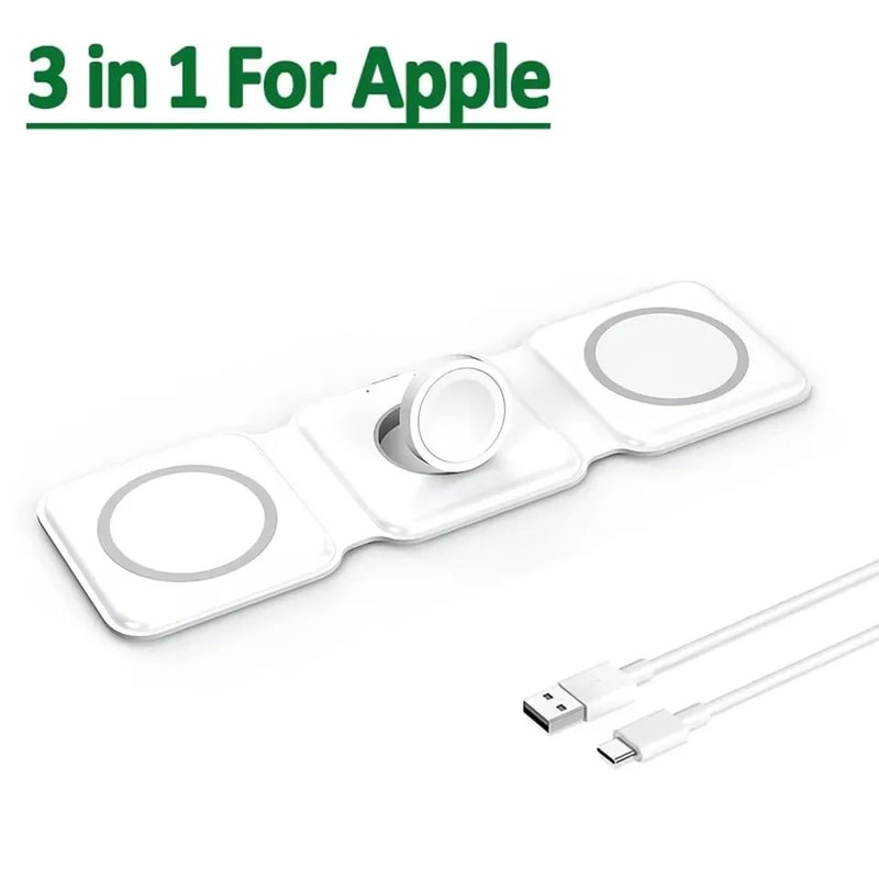 Universal 3in1 Magnetic Wireless Charging Pad UltraPortable Fast Charging Dock For IPhone 17 Appl 7