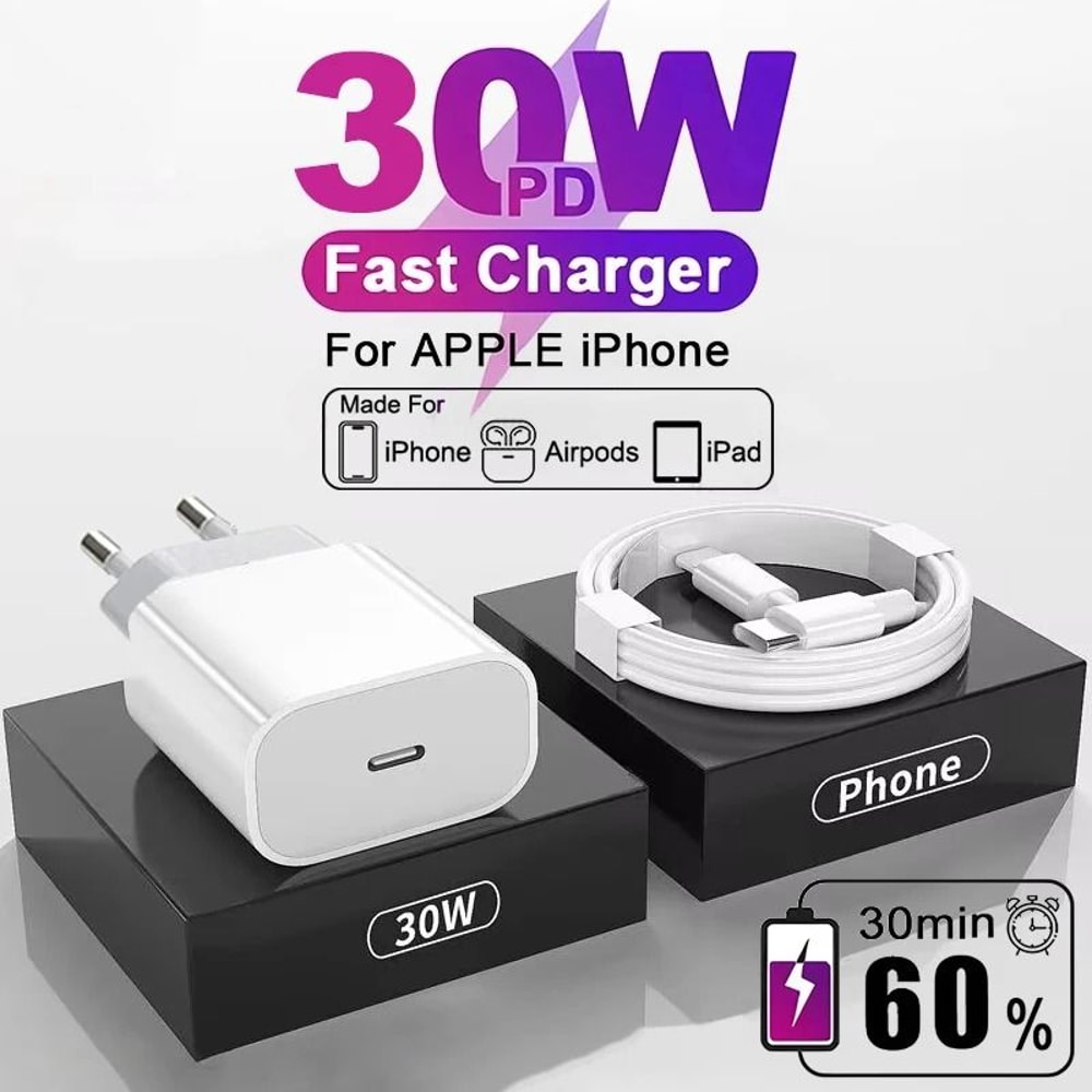 Original 30W TypeC Quick Charger HighSpeed PD Fast Charging Wall Plug For IPhone 16 Series IPad 0