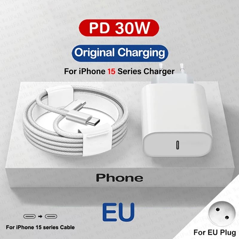 Original 30W TypeC Quick Charger HighSpeed PD Fast Charging Wall Plug For IPhone 16 Series IPad 14