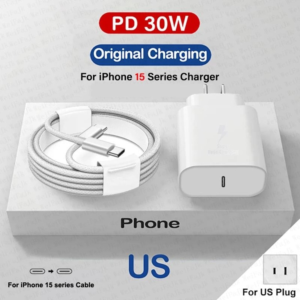 Original 30W TypeC Quick Charger HighSpeed PD Fast Charging Wall Plug For IPhone 16 Series IPad 15