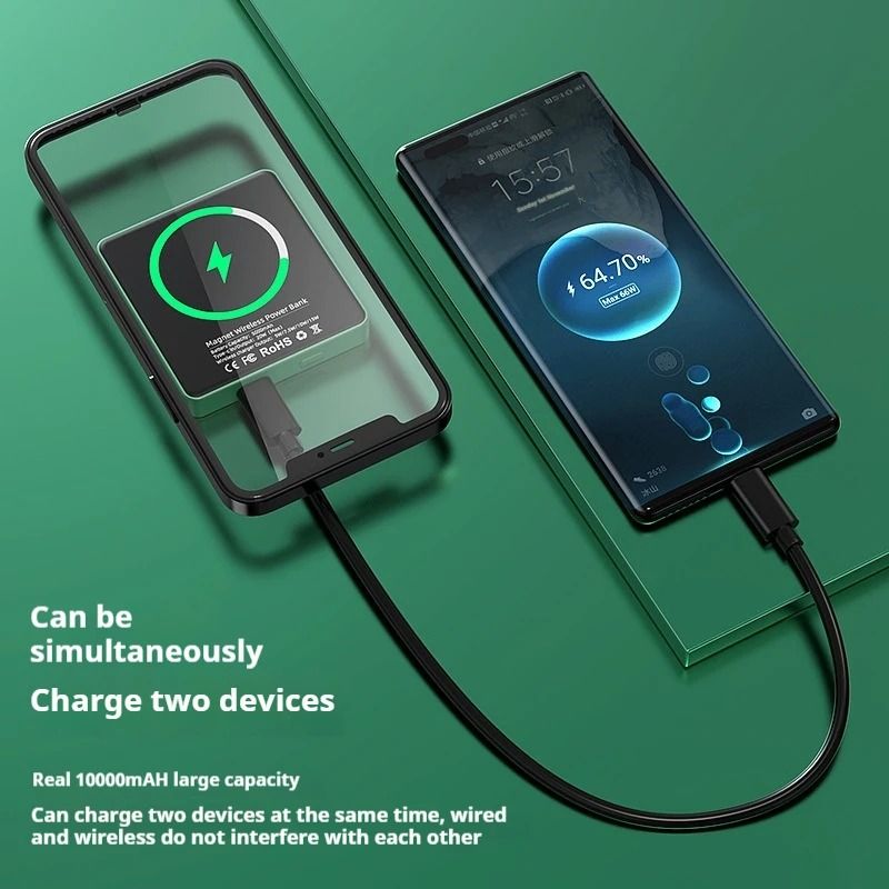Xilecaly UltraThin Magnetic Power Bank 10000mAh Wireless External Battery For IPhone 17 Samsung Z 2