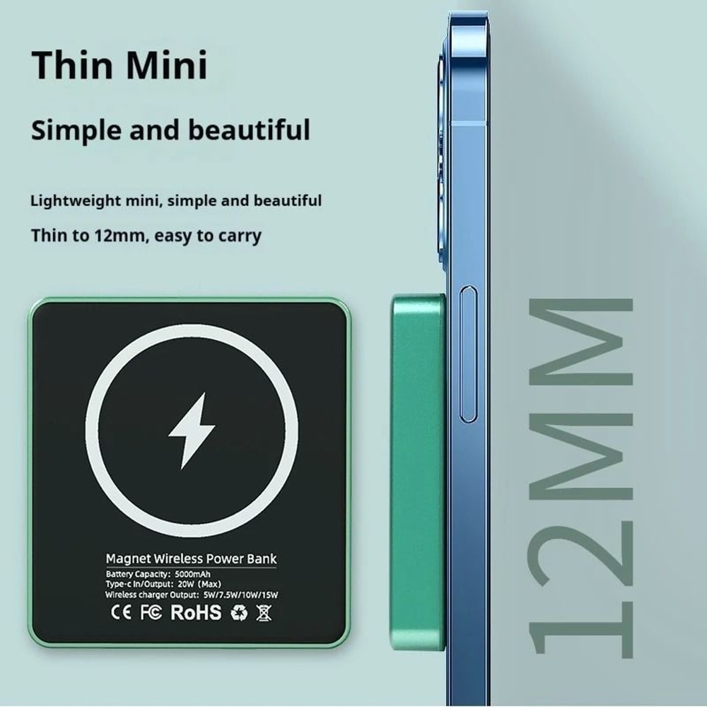 Xilecaly UltraThin Magnetic Power Bank 10000mAh Wireless External Battery For IPhone 17 Samsung Z 3