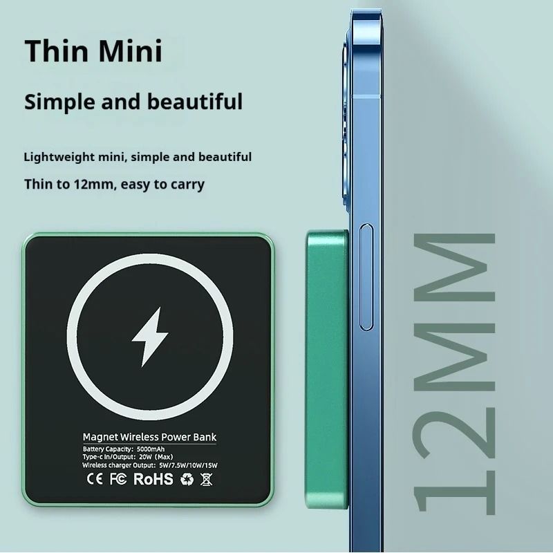 Xilecaly UltraThin Magnetic Power Bank 10000mAh Wireless External Battery For IPhone 17 Samsung Z 3