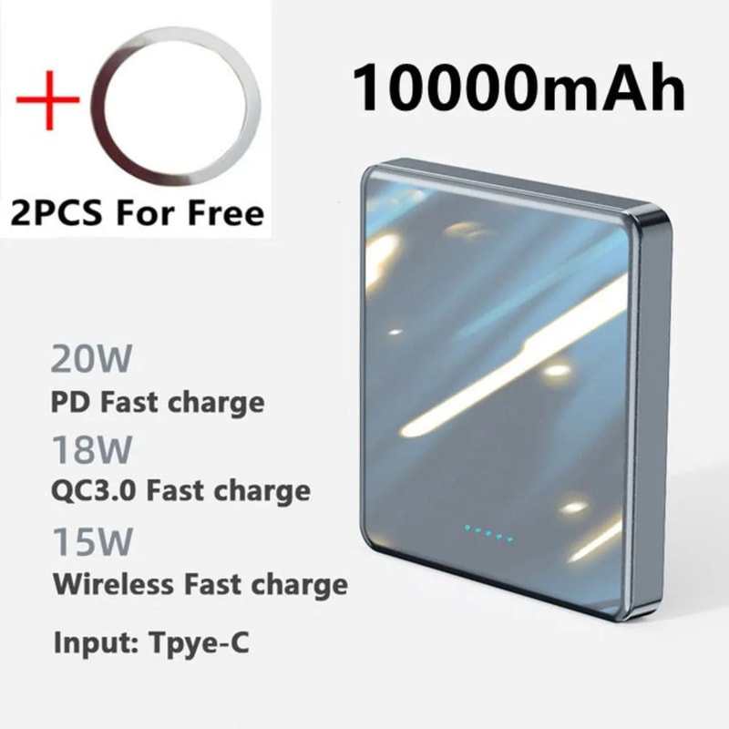 Xilecaly UltraThin Magnetic Power Bank 10000mAh Wireless External Battery For IPhone 17 Samsung Z 5