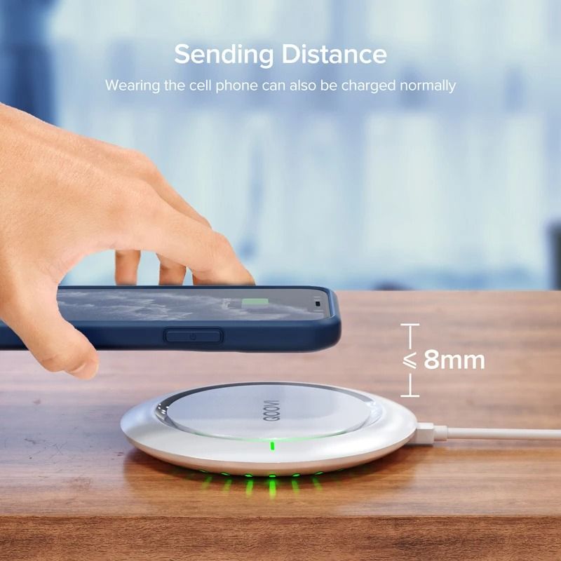 10W Qi Fast Wireless Charging Pad UltraSlim Desktop Charger For IPhone Samsung Galaxy 3