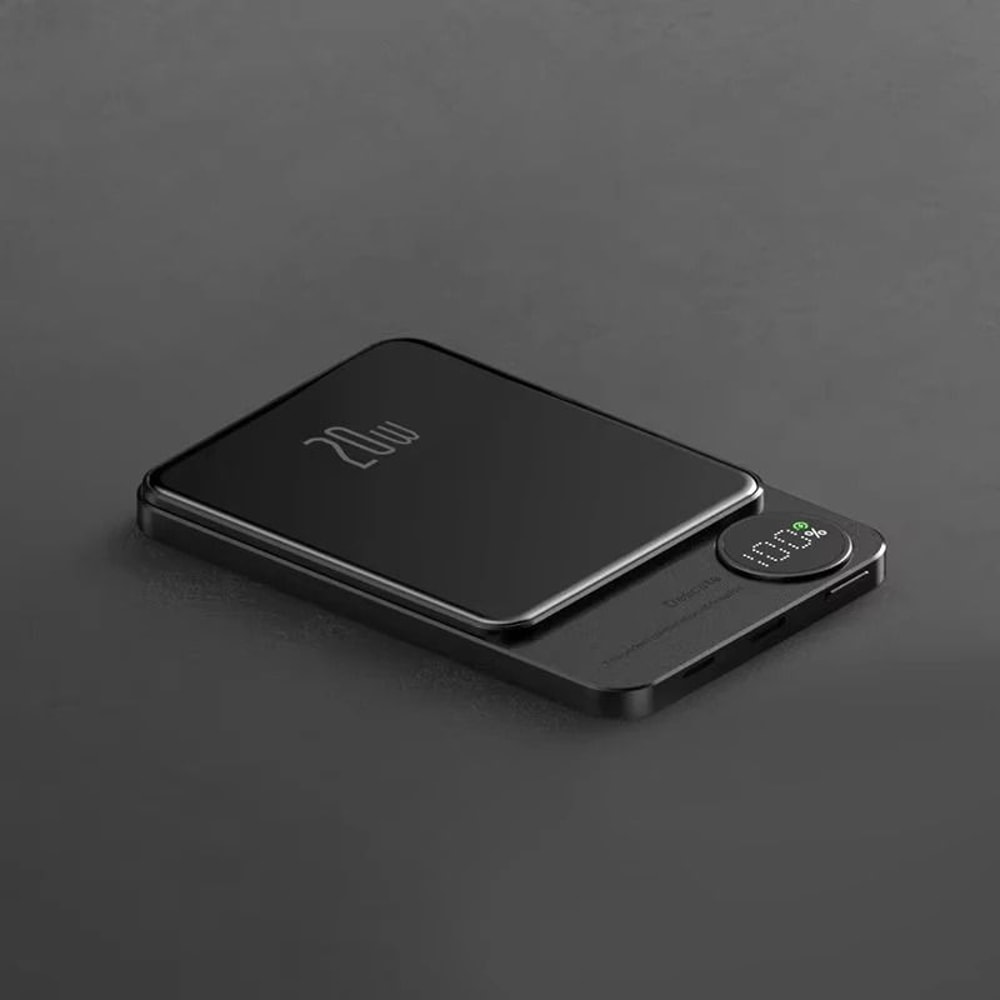 10000mAh Magnetic Alloy Power Bank UltraSlim Wireless Fast Charger With Touch Screen LCD Display 7