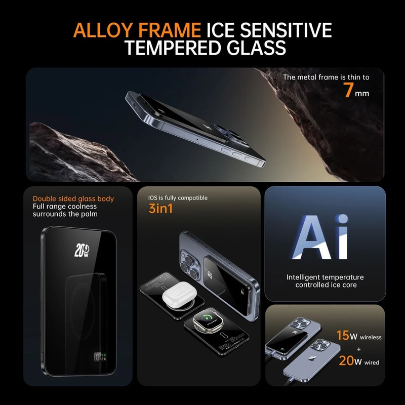 UltraSlim Magnetic Wireless Power Bank 10000mAh HighDensity Portable Battery For IPhone 16 Apple 1