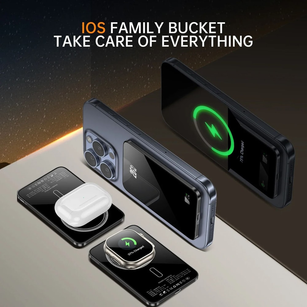 UltraSlim Magnetic Wireless Power Bank 10000mAh HighDensity Portable Battery For IPhone 16 Apple 4