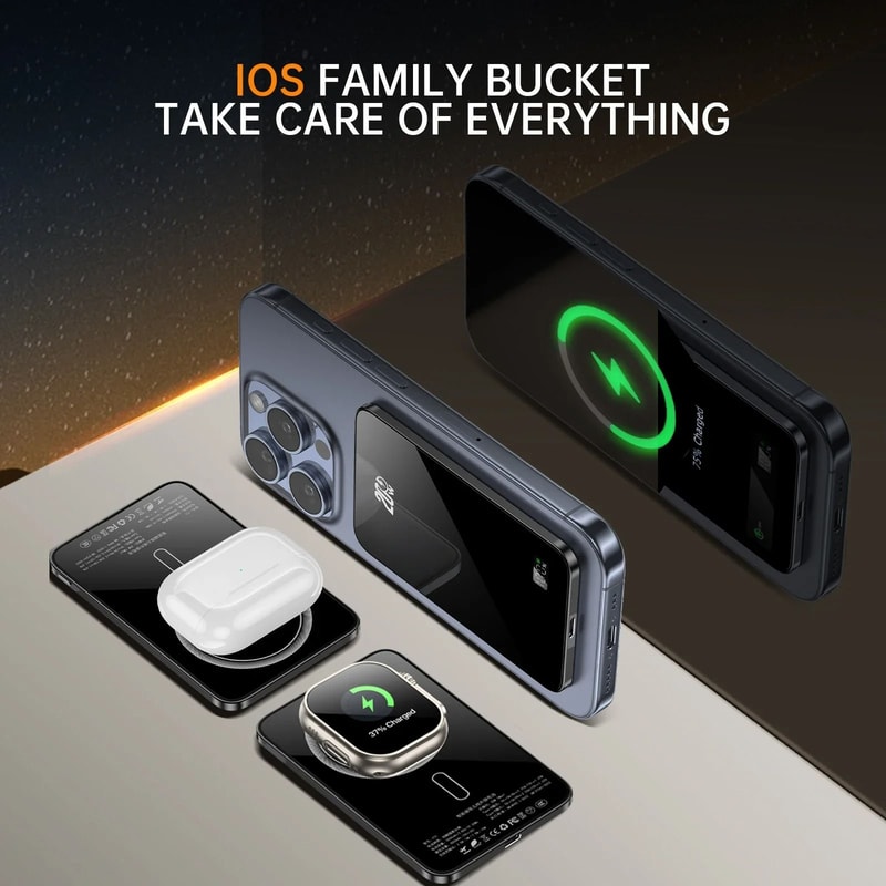 UltraSlim Magnetic Wireless Power Bank 10000mAh HighDensity Portable Battery For IPhone 16 Apple 4