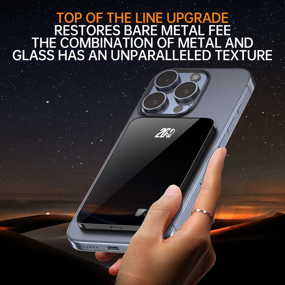 UltraSlim Magnetic Wireless Power Bank 10000mAh HighDensity Portable Battery For IPhone 16 Apple 5