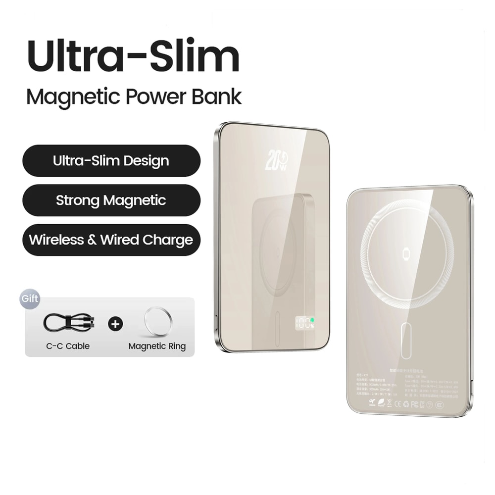 UltraSlim Magnetic Wireless Power Bank 10000mAh HighDensity Portable Battery For IPhone 16 Apple 6