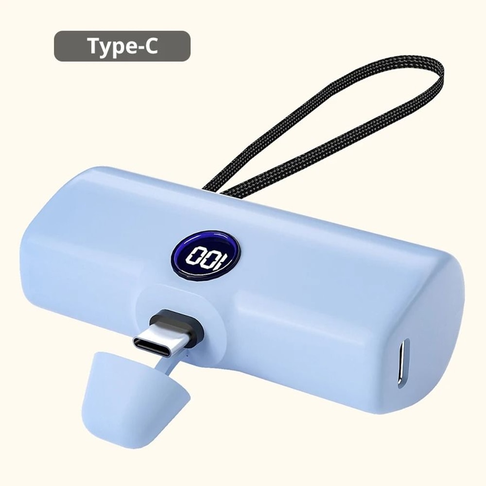 Integrated Mini Portable Power Bank 5000mAh Fast Charging External Battery For IPhone Android 9