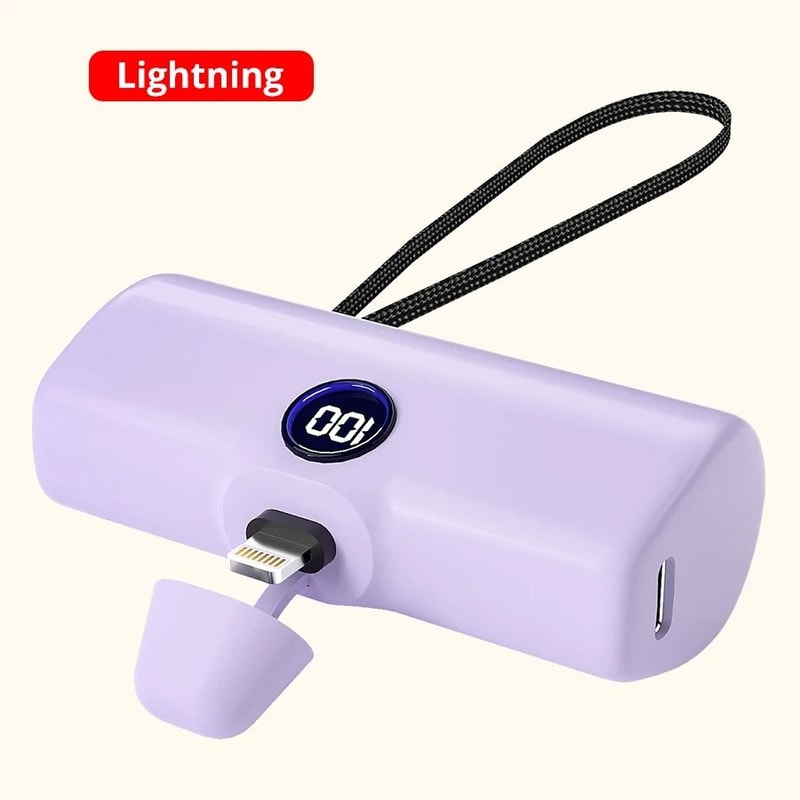 Integrated Mini Portable Power Bank 5000mAh Fast Charging External Battery For IPhone Android 6