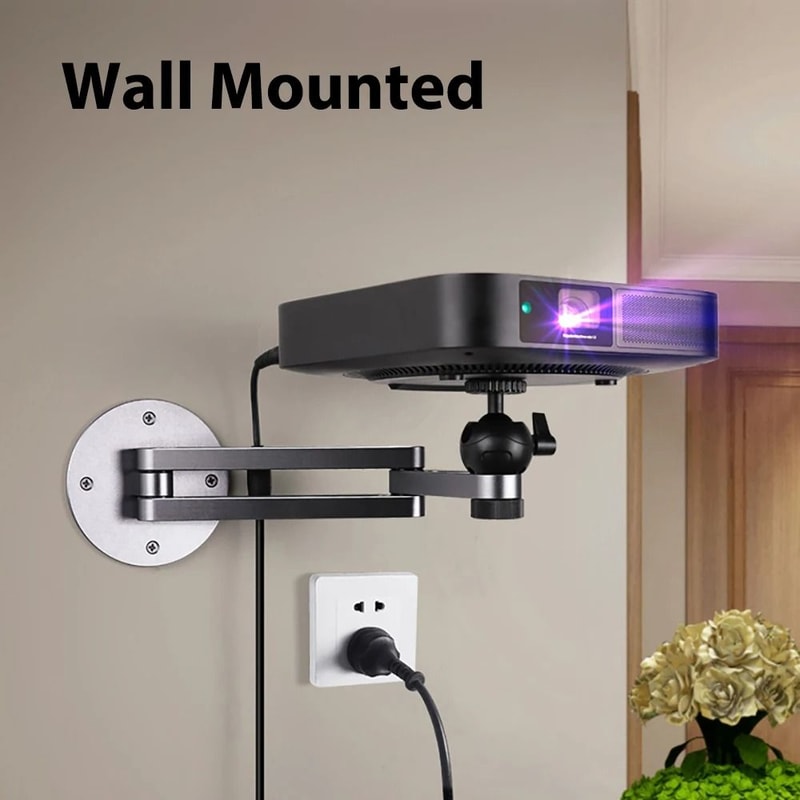 Foldable Projector Wall Mount Durable Aluminum Alloy Adjustable Stand With 14 Thread Ball Head 4