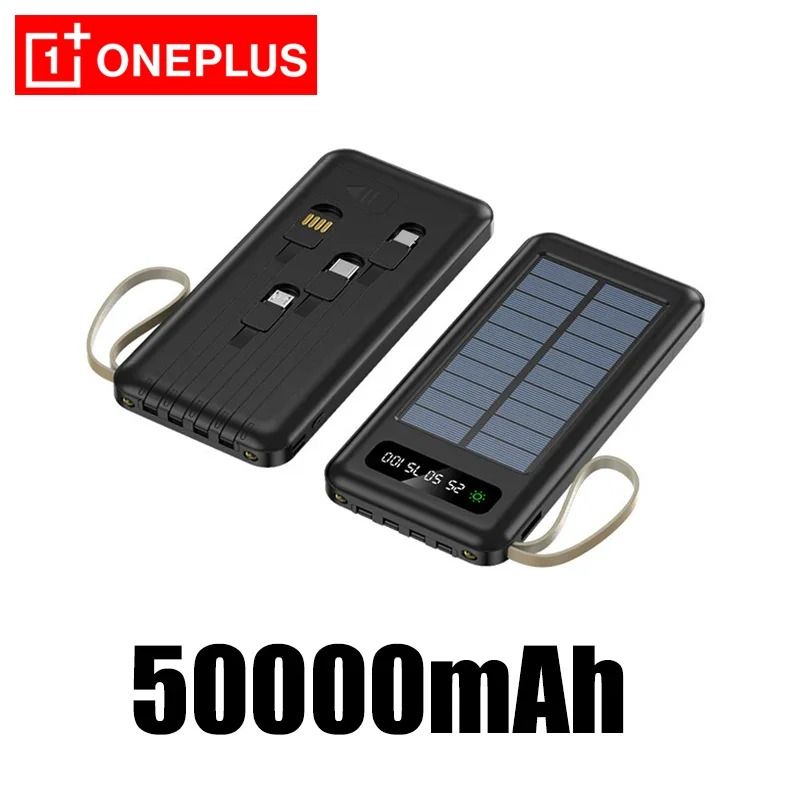 OnePlus 50000mAh Solar Power Bank HighCapacity Fast Charging Battery With 4 Integrated Cables 9