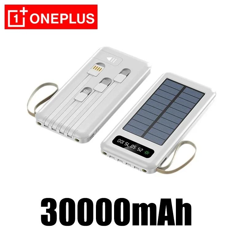 OnePlus 50000mAh Solar Power Bank HighCapacity Fast Charging Battery With 4 Integrated Cables 11