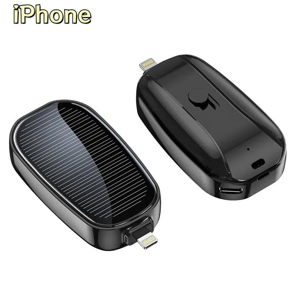 Solar Mini Power Bank Key Ring 1200mAh UltraPortable Emergency Charger For Outdoor Camping 8