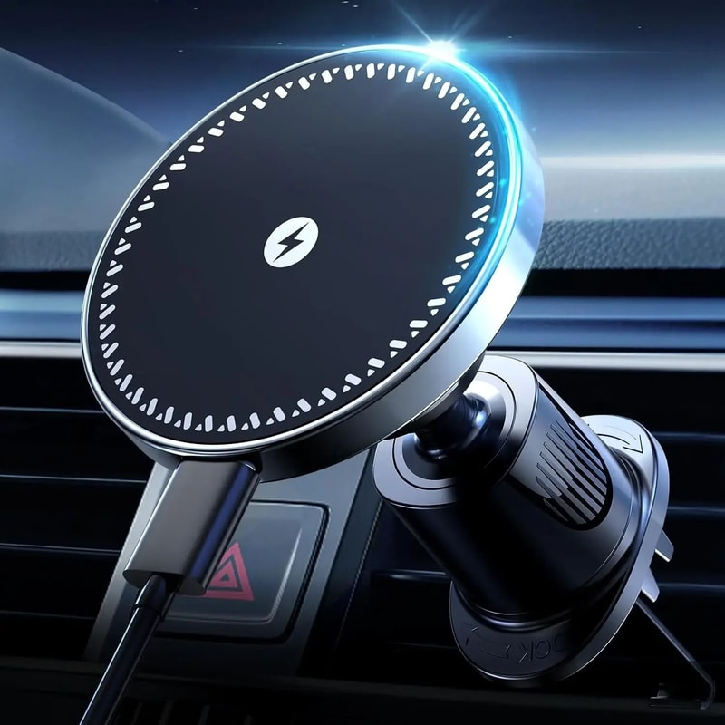 UYUXIO Strong Magnetic Wireless Car Charger 15W Fast Charging Air Vent Mount For IPhone 161514 Pro 6