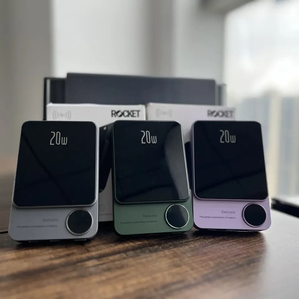 10000mAh Magnetic Alloy Power Bank UltraSlim Wireless Fast Charger For IPhone 15 MagSafe Series 4