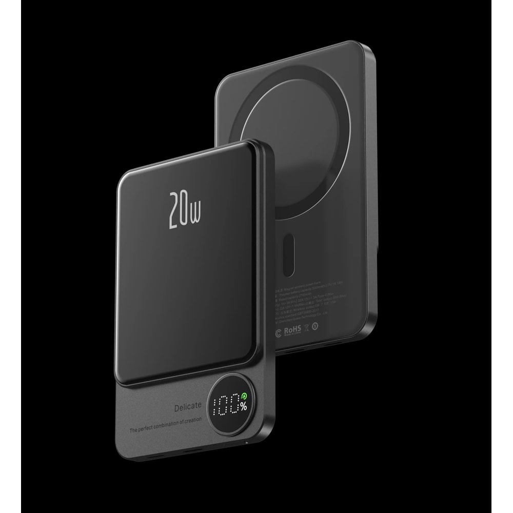 10000mAh Magnetic Alloy Power Bank UltraSlim Wireless Fast Charger For IPhone 15 MagSafe Series 6