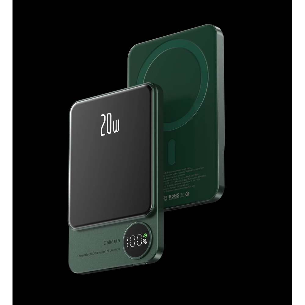 10000mAh Magnetic Alloy Power Bank UltraSlim Wireless Fast Charger For IPhone 15 MagSafe Series 7