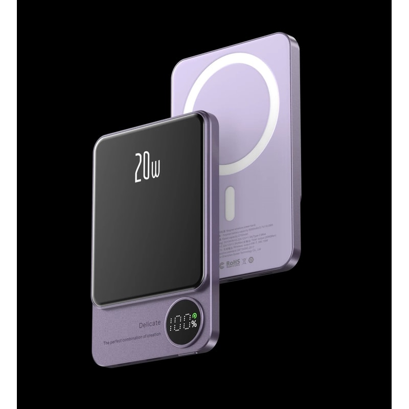 10000mAh Magnetic Alloy Power Bank UltraSlim Wireless Fast Charger For IPhone 15 MagSafe Series 8