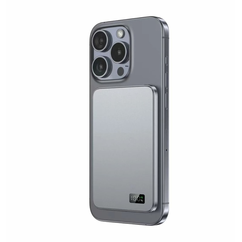 UltraThin Alloy Magnetic Power Bank Wireless Fast Charger For IPhone 16 IWatch AirPods 0