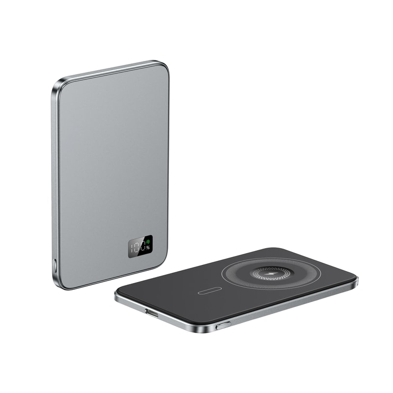 UltraThin Alloy Magnetic Power Bank Wireless Fast Charger For IPhone 16 IWatch AirPods 7