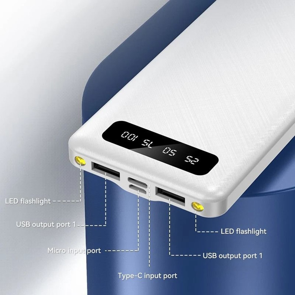 YM400S UltraHigh Capacity Power Bank 10000mAh Portable Charger With Flashlight Digital Display 3