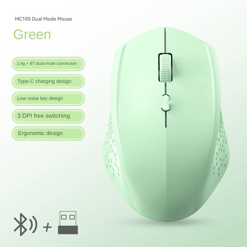 DualMode Bluetooth 52 24G Wireless Mouse Rechargeable Silent Gaming Mouse For Windows Mac 10