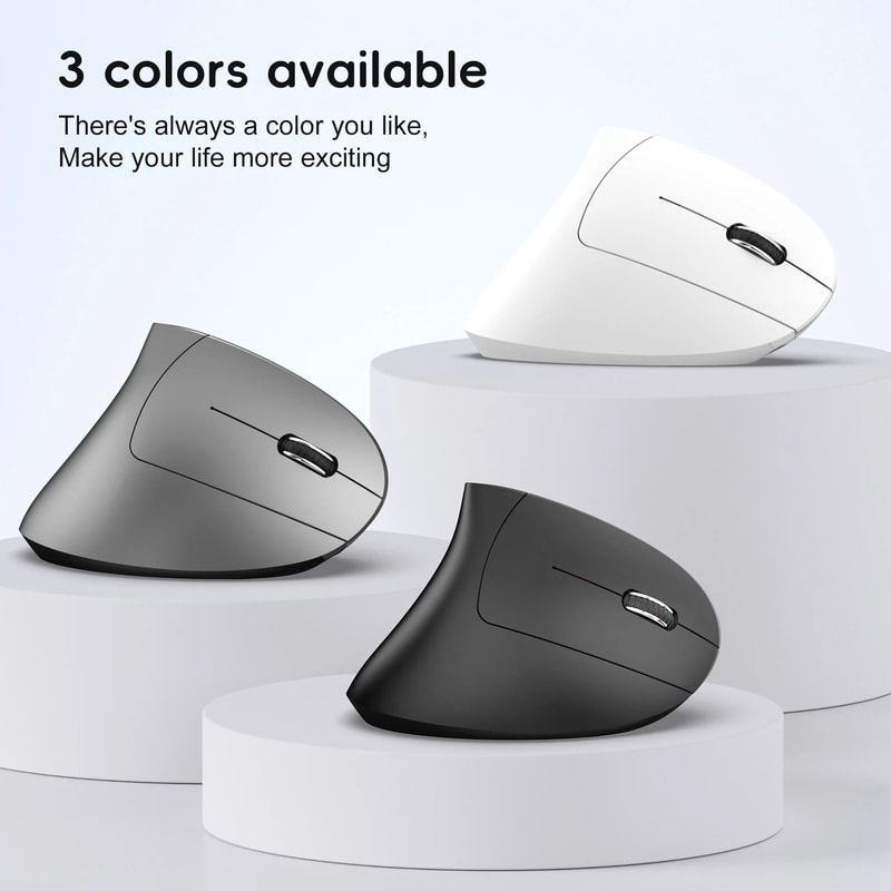 HXSJ T22 Ergonomic Vertical Mouse DualMode 24G Bluetooth 51 Rechargeable 2400DPI Mouse 1