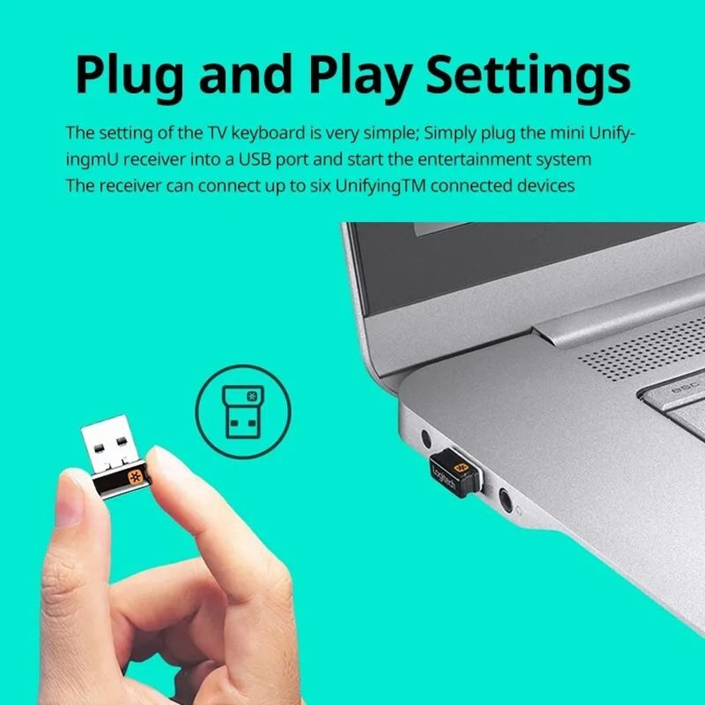 Logitech K400 Plus Wireless Touch Keyboard Integrated Touchpad For Android Smart TV Laptops 2