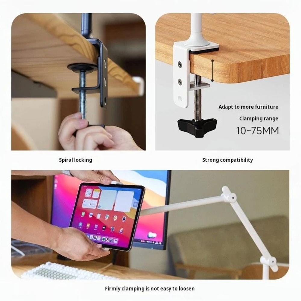 Professional Metal Tablet Stand Adjustable Desk Mount Arm For IPad 129 And Universal Tablets 3