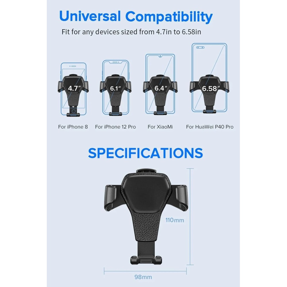 Universal Car Air Vent Phone Mount Gravity AutoLock Holder For IPhone 13 Samsung And Xiaomi 4