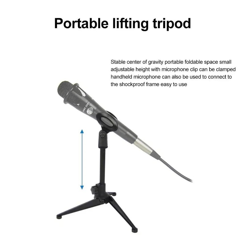 Universal Adjustable Mini Desktop Microphone Stand Portable Tripod Mic Holder 1