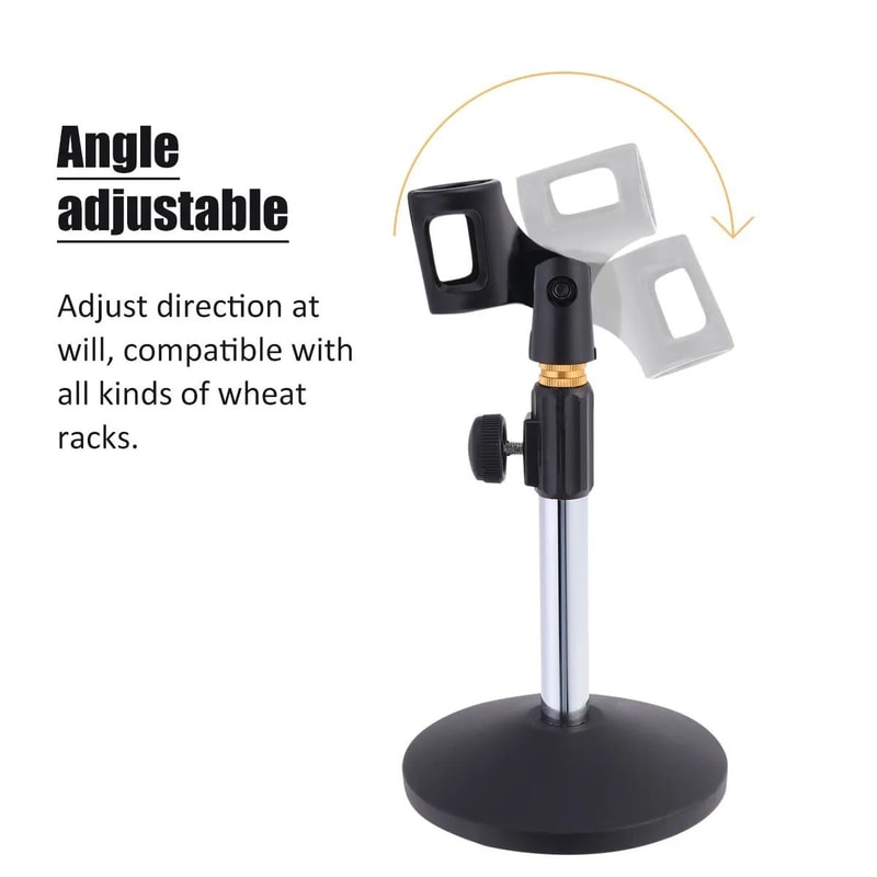 Universal Adjustable Desktop Microphone Stand Portable Pedestal Mic Holder For Speeches Live Stre 3