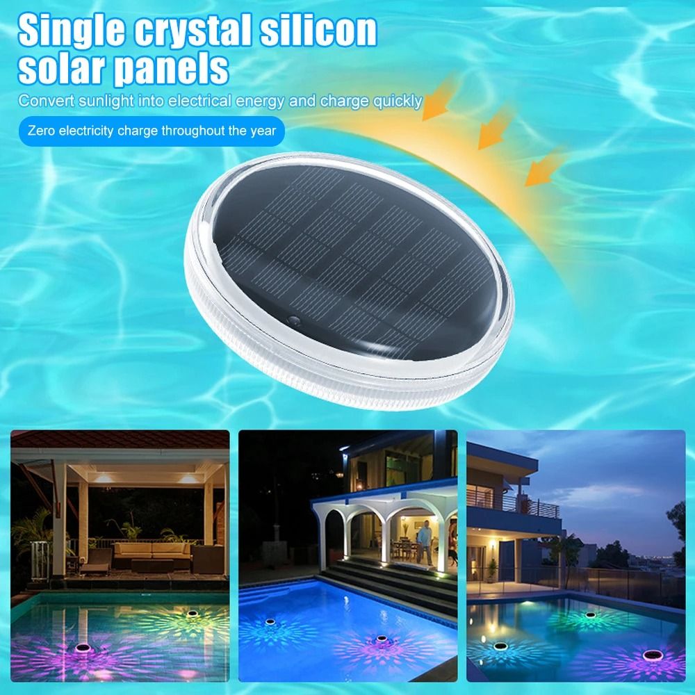 Solar Swimming Pool Lights With Remote IP67 Waterproof Floating RGB LED Atmosphere Lamp 1