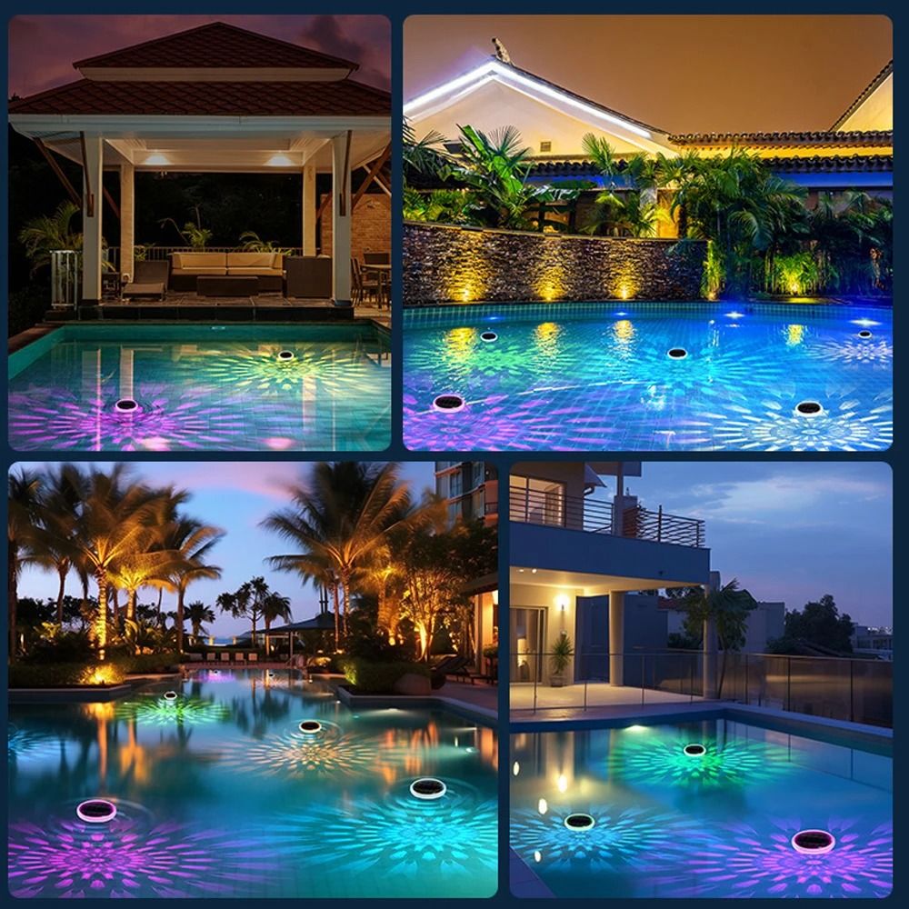 Solar Swimming Pool Lights With Remote IP67 Waterproof Floating RGB LED Atmosphere Lamp 5