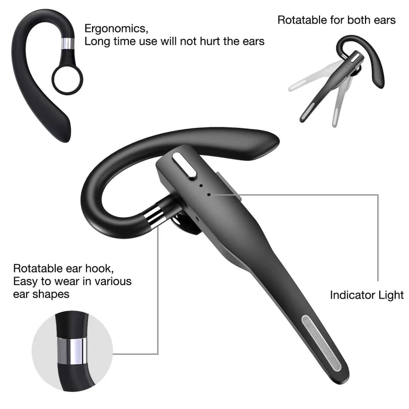 Trucker Bluetooth Headset, Dual Mic, Noise Cancelling & Hands-Free Communication