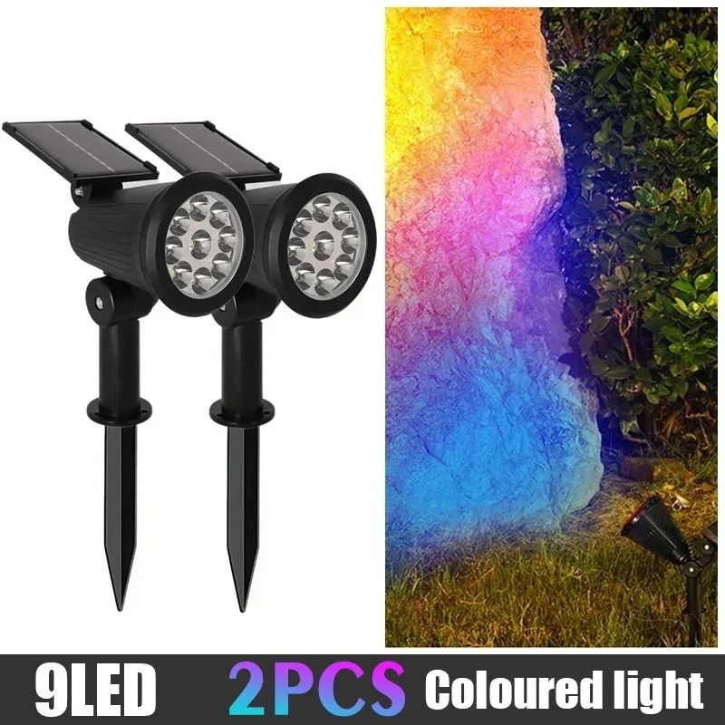 9 LED Solar Outdoor Spotlights IP65 Waterproof Adjustable Landscape Lighting 11