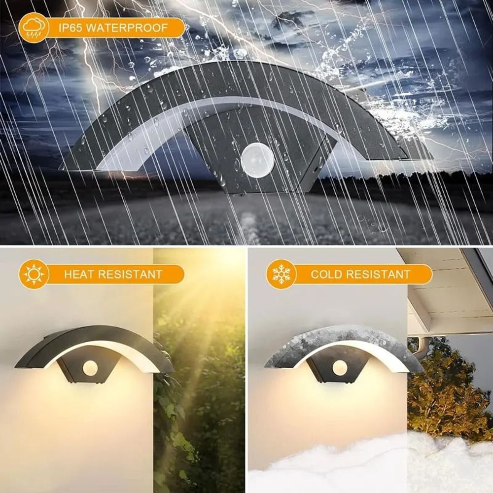 Aluminum LED Wall Lamp Waterproof IP65 Outdoor Motion Sensor Light For Garden Stairs 1