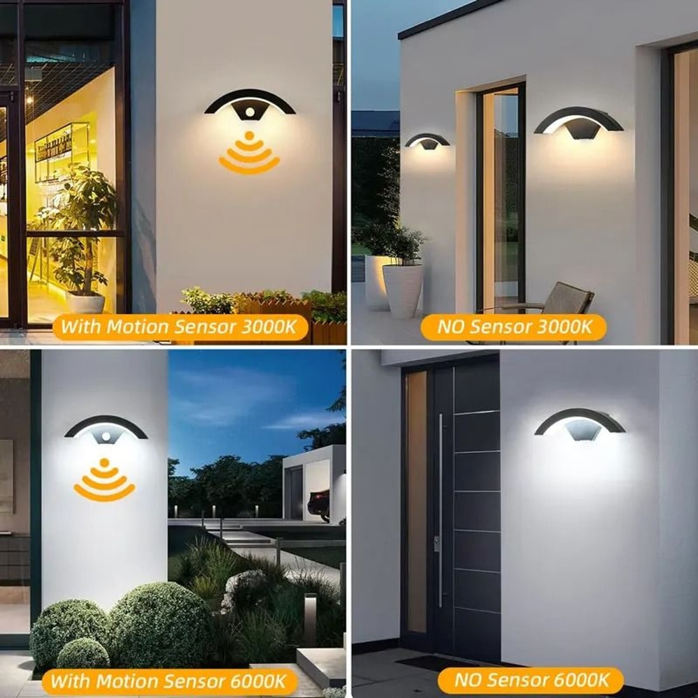 Aluminum LED Wall Lamp Waterproof IP65 Outdoor Motion Sensor Light For Garden Stairs 5