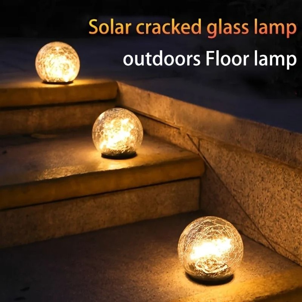 Solar Crack Glass Lamp 30 LED Waterproof Garden Light For Pathways Lawns 2