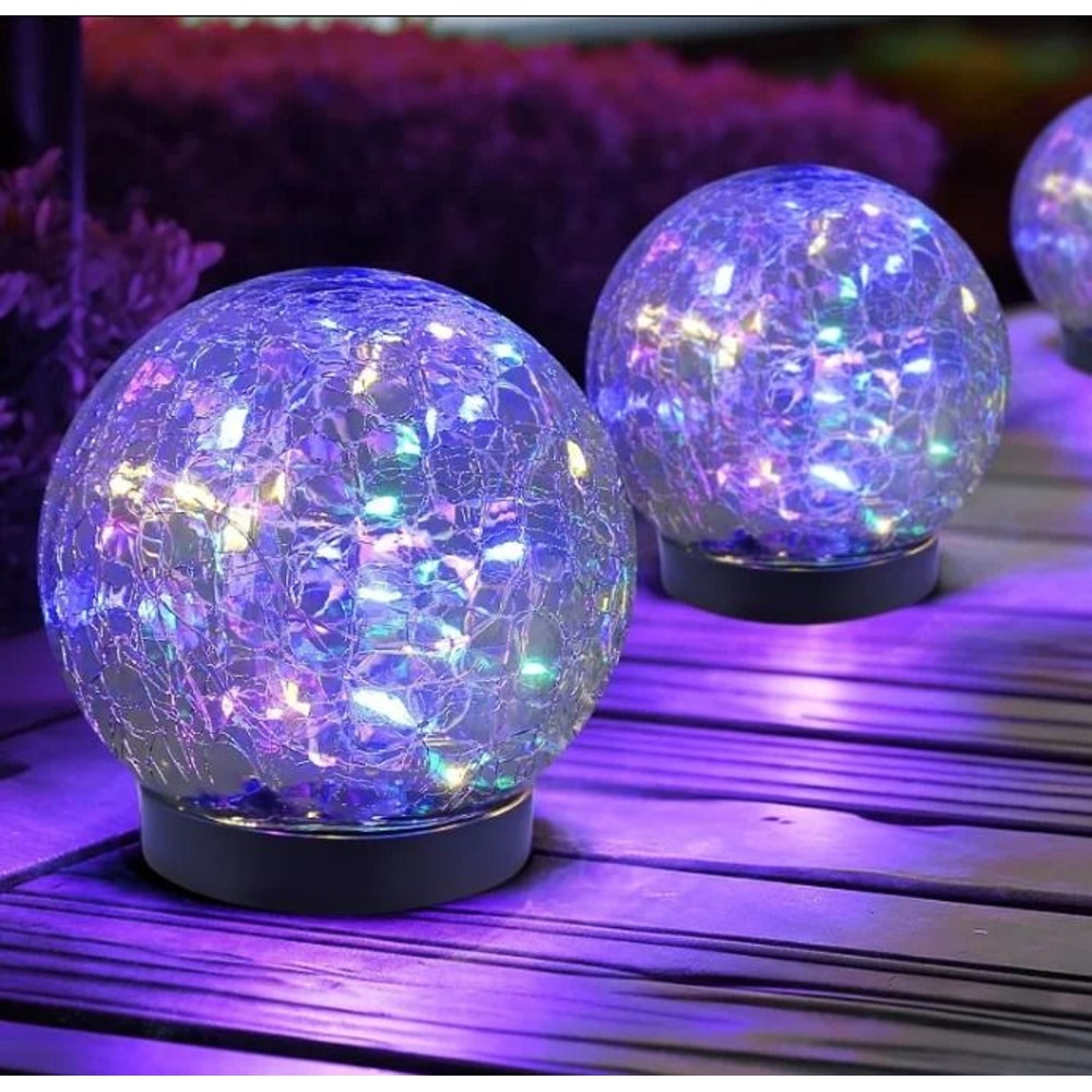 Solar Crack Glass Lamp 30 LED Waterproof Garden Light For Pathways Lawns 7