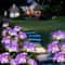 3Head Solar Hydrangea Rose Garden Lights Decorative LED Floral Lamps For Patios Lawns 0